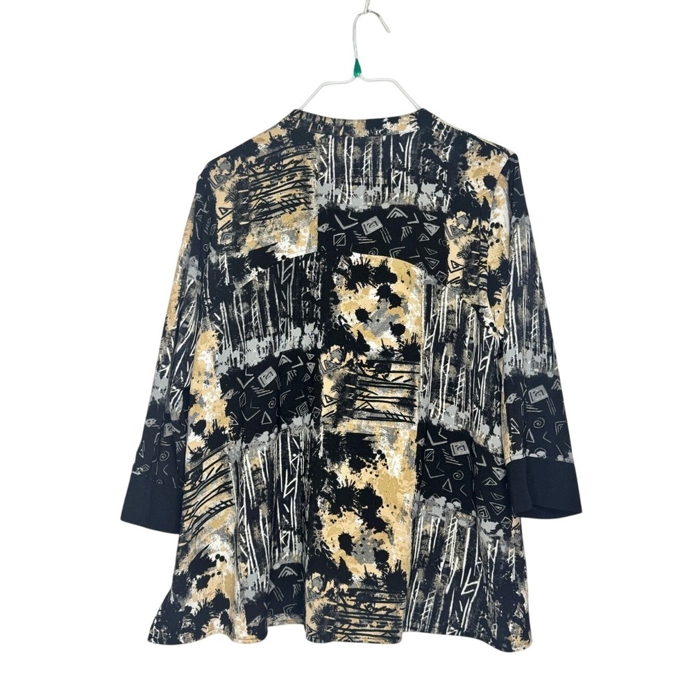Ali Miles Womens Abstract Artsy Front Button Tunic Top‎ Sz L 3/4 Sleeve - Picture 8 of 12